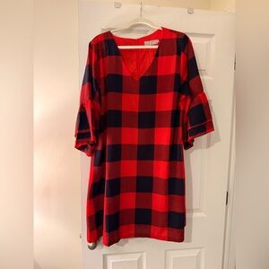 Red and Navy Plaid Dress